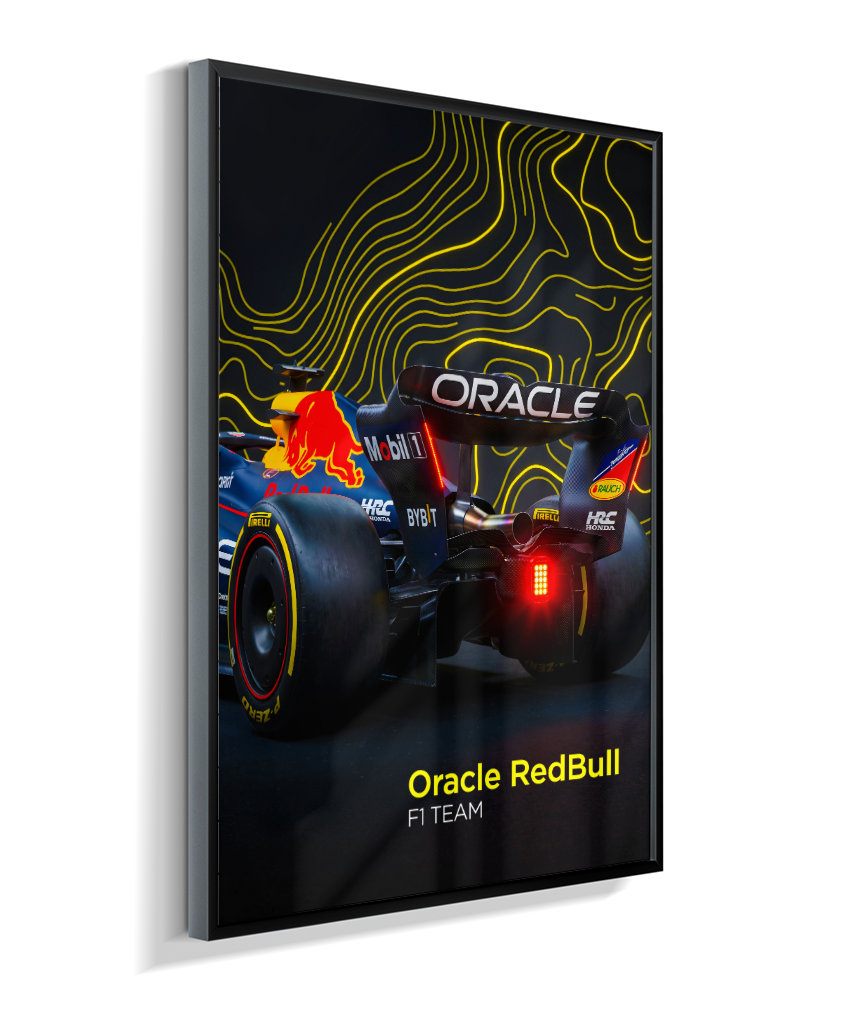 Quadro Decorativo Fórmula 1 Red Bull Racing F1 Dark Neon