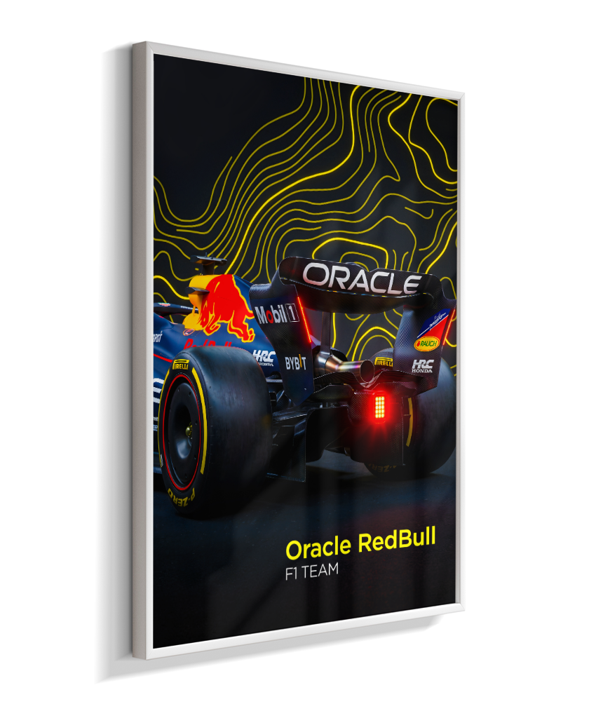 Quadro Decorativo Fórmula 1 Red Bull Racing F1 Dark Neon
