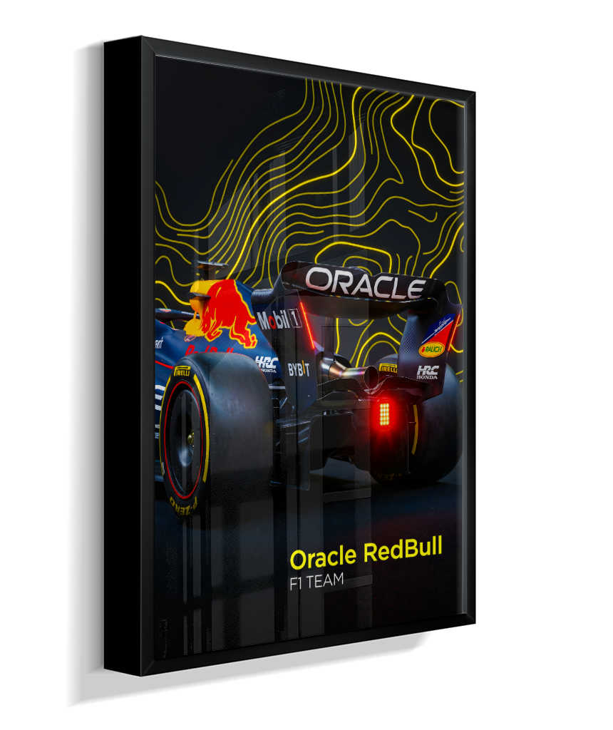 Quadro Decorativo Fórmula 1 Red Bull Racing F1 Dark Neon