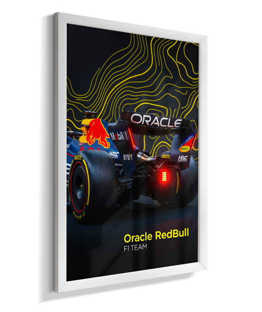 Quadro Decorativo Fórmula 1 Red Bull Racing F1 Dark Neon
