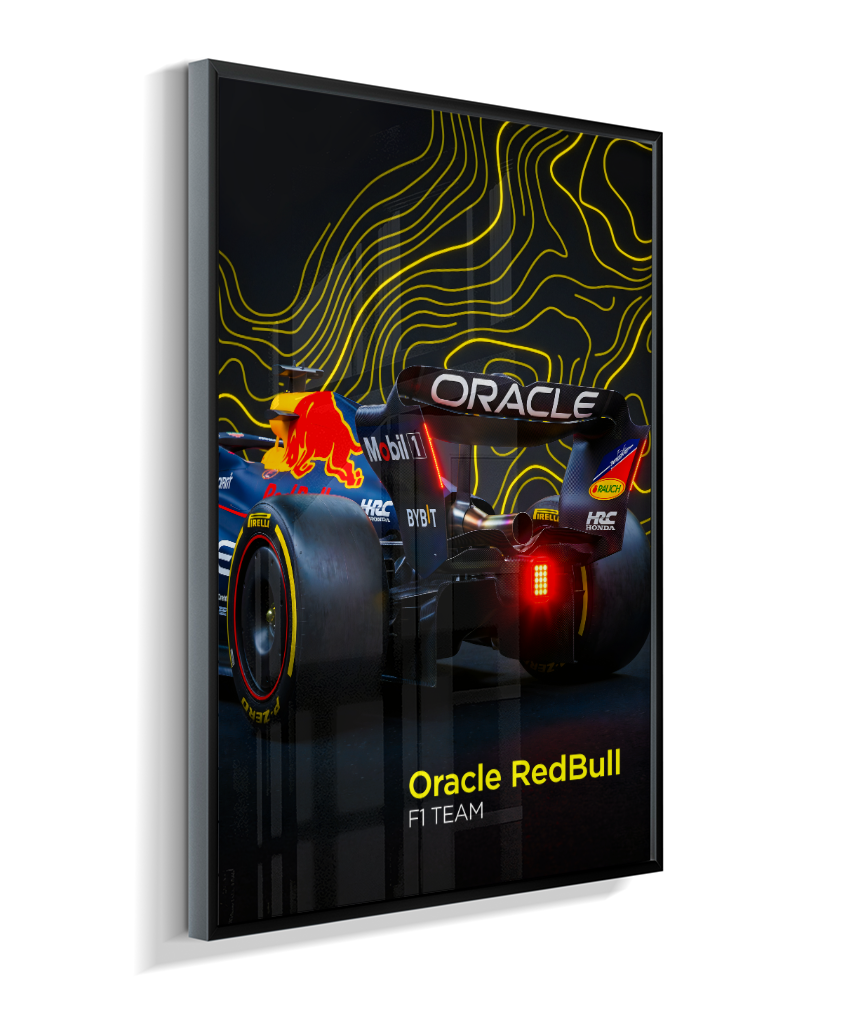Quadro Decorativo Fórmula 1 Red Bull Racing F1 Dark Neon