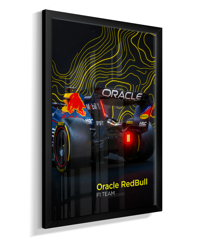 Quadro Decorativo Fórmula 1 Red Bull Racing F1 Dark Neon