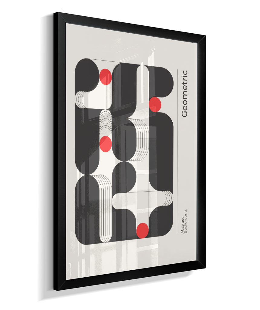 Quadro Decorativo Bauhaus Geometric – Monochromatic Flow