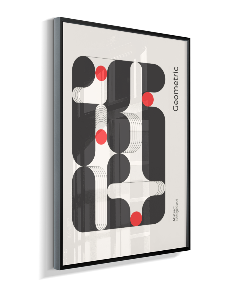 Quadro Decorativo Bauhaus Geometric – Monochromatic Flow