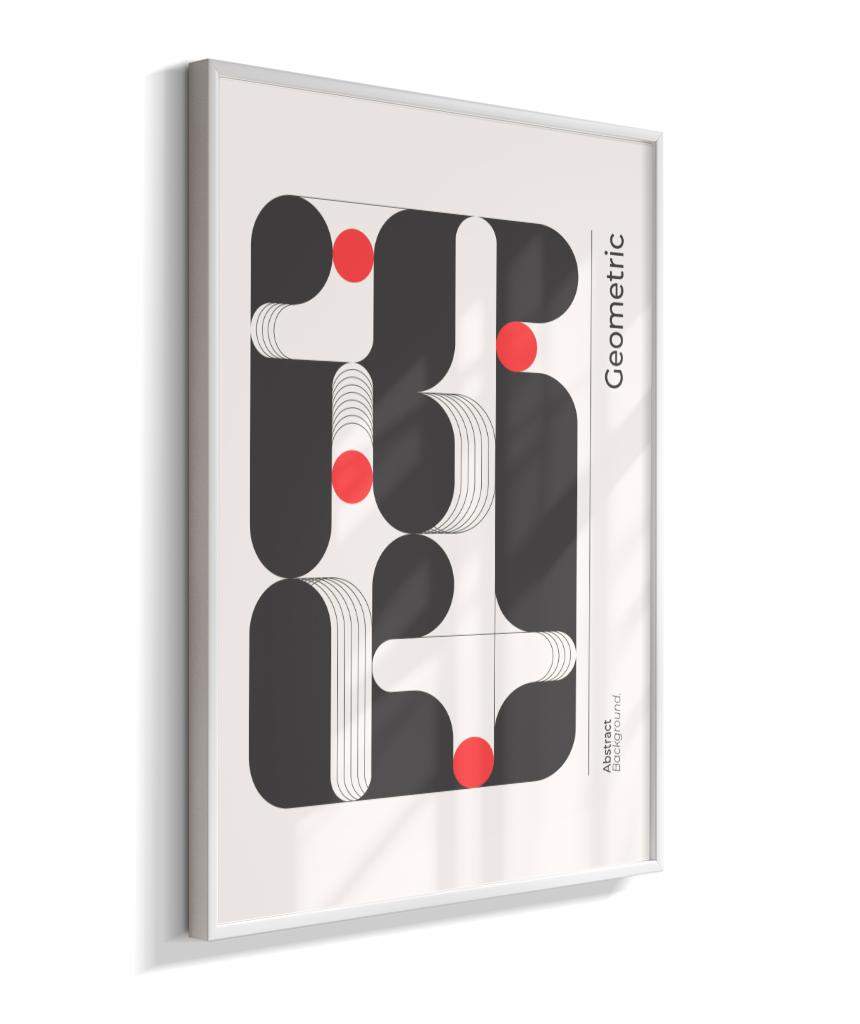 Quadro Decorativo Bauhaus Geometric – Monochromatic Flow