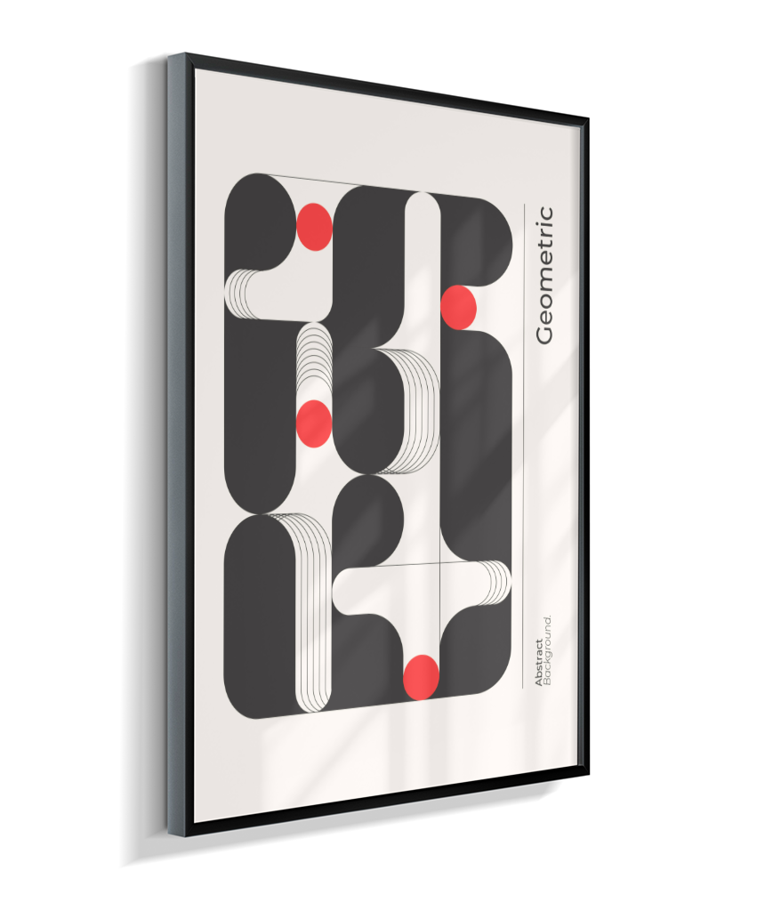 Quadro Decorativo Bauhaus Geometric – Monochromatic Flow