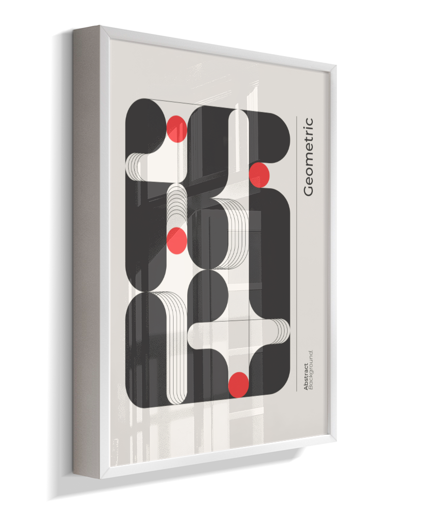 Quadro Decorativo Bauhaus Geometric – Monochromatic Flow