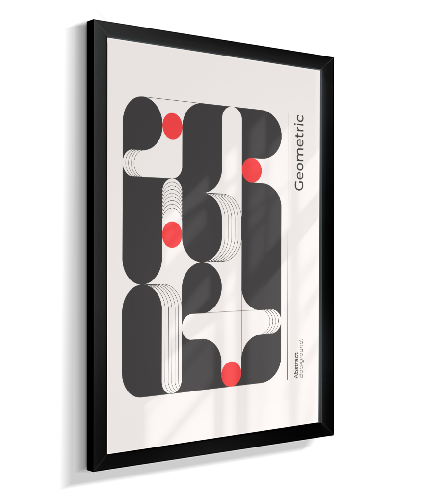 Quadro Decorativo Bauhaus Geometric – Monochromatic Flow