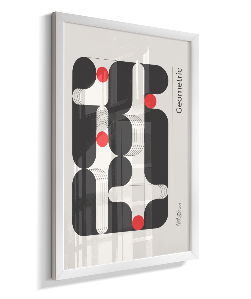 Quadro Decorativo Bauhaus Geometric – Monochromatic Flow