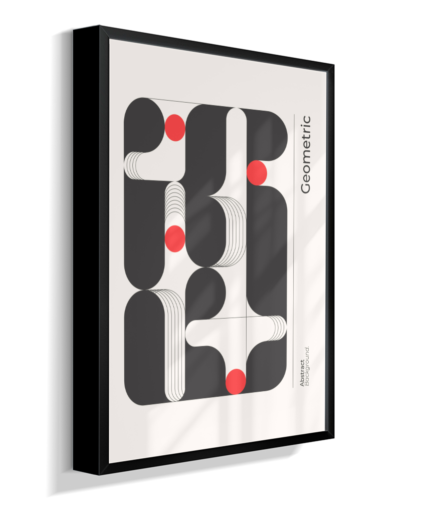 Quadro Decorativo Bauhaus Geometric – Monochromatic Flow
