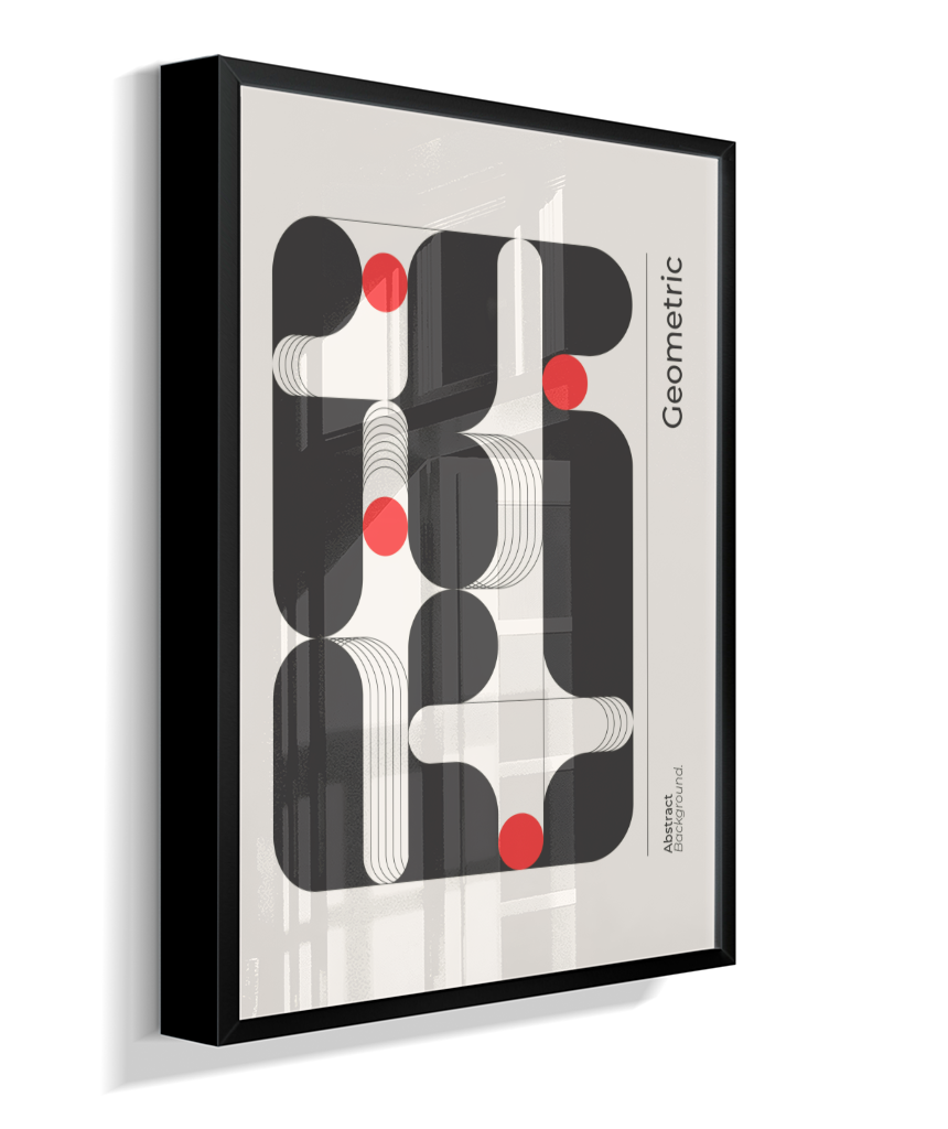Quadro Decorativo Bauhaus Geometric – Monochromatic Flow