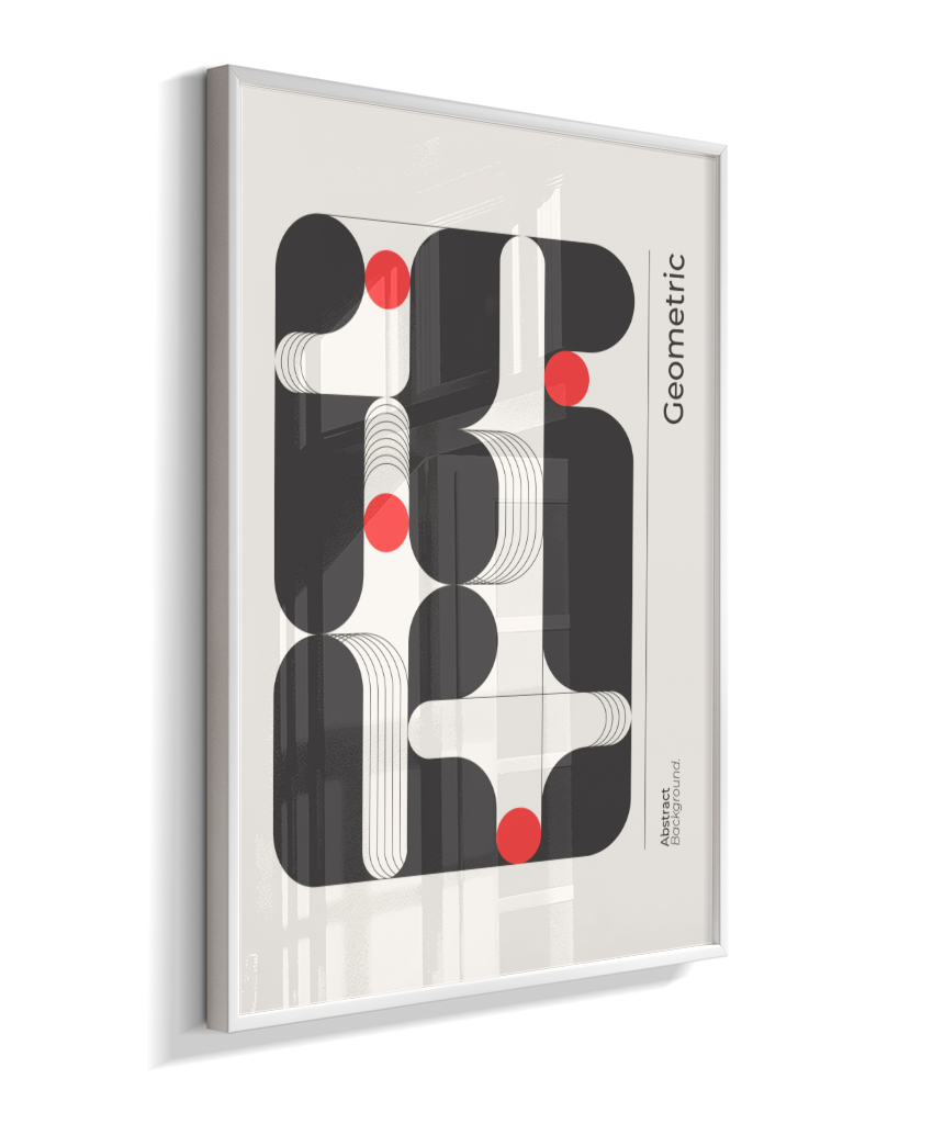 Quadro Decorativo Bauhaus Geometric – Monochromatic Flow