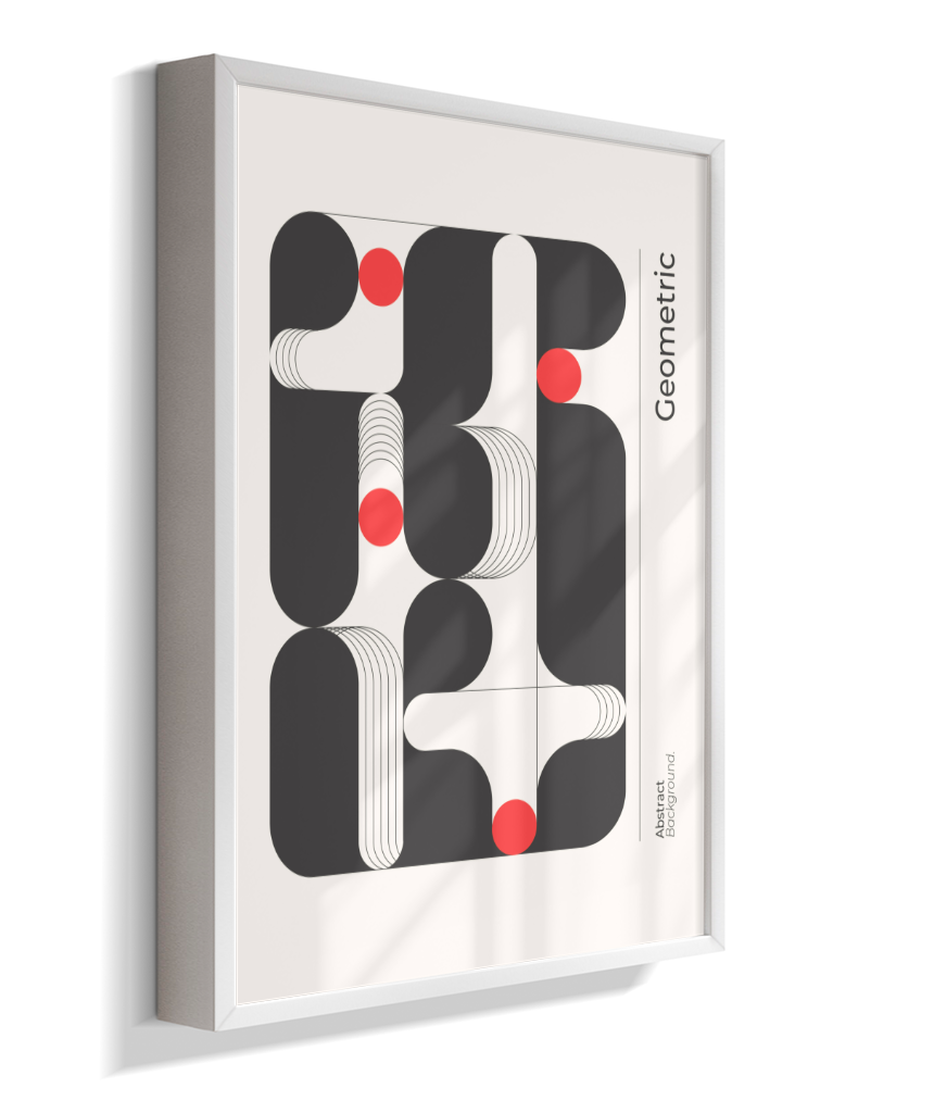 Quadro Decorativo Bauhaus Geometric – Monochromatic Flow