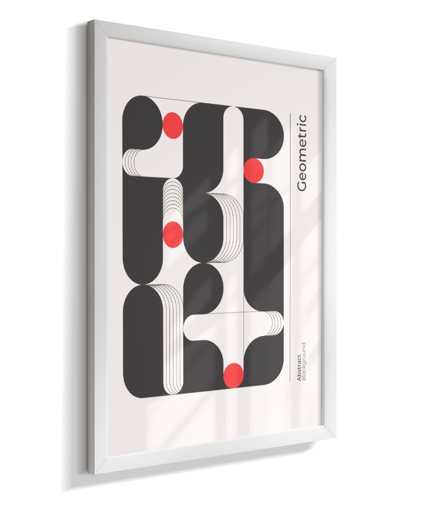 Quadro Decorativo Bauhaus Geometric – Monochromatic Flow