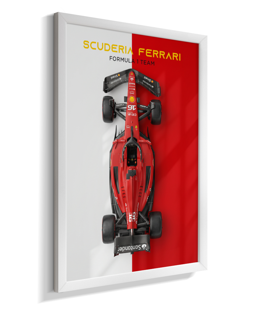 Quadro Decorativo Fórmula 1 Scuderia Ferrari F1 Dual Tone Flat-Lay