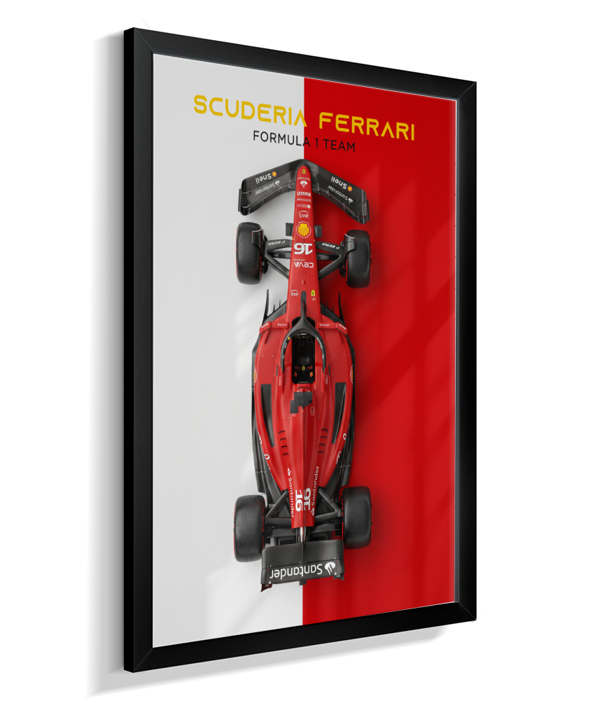 Quadro Decorativo Fórmula 1 Scuderia Ferrari F1 Dual Tone Flat-Lay