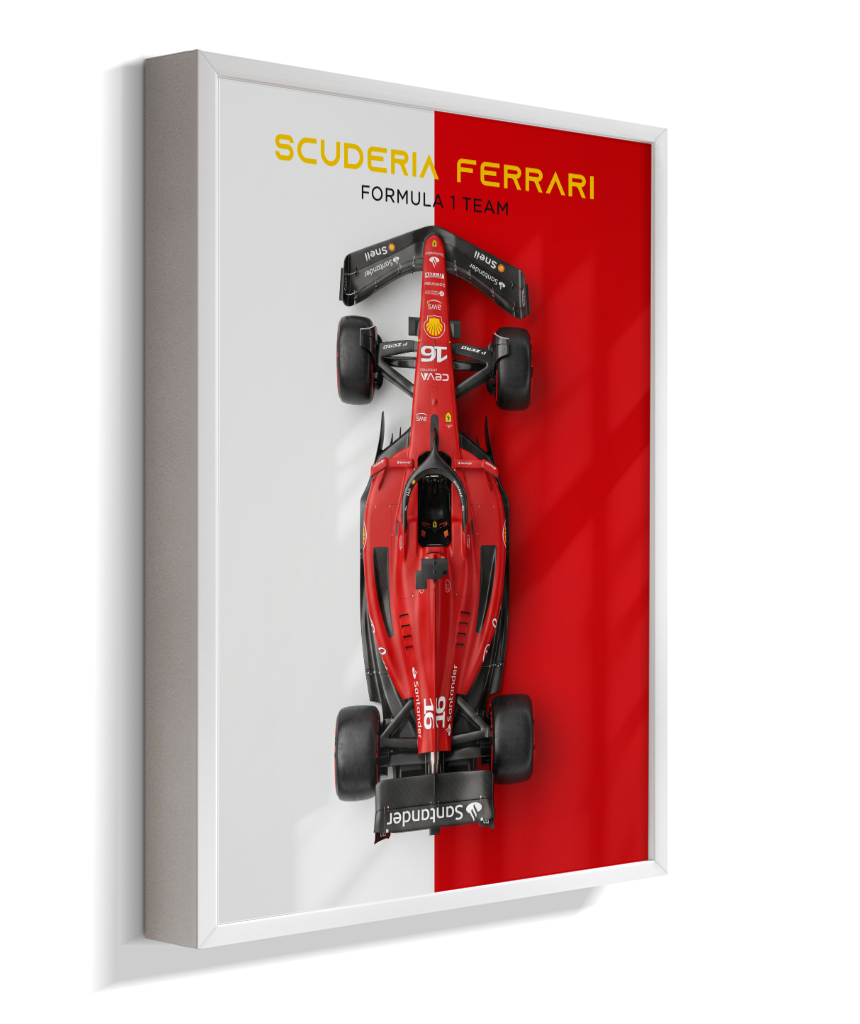 Quadro Decorativo Fórmula 1 Scuderia Ferrari F1 Dual Tone Flat-Lay