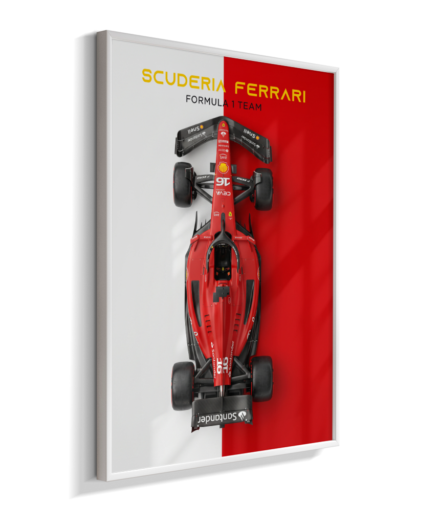 Quadro Decorativo Fórmula 1 Scuderia Ferrari F1 Dual Tone Flat-Lay