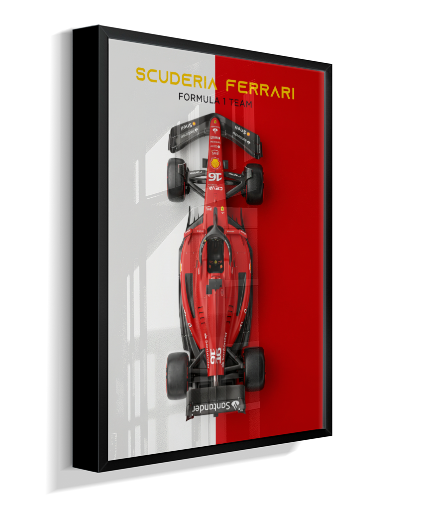Quadro Decorativo Fórmula 1 Scuderia Ferrari F1 Dual Tone Flat-Lay