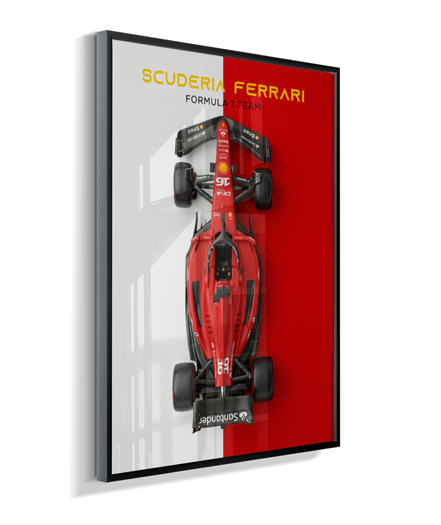 Quadro Decorativo Fórmula 1 Scuderia Ferrari F1 Dual Tone Flat-Lay