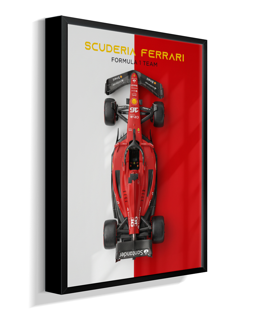 Quadro Decorativo Fórmula 1 Scuderia Ferrari F1 Dual Tone Flat-Lay