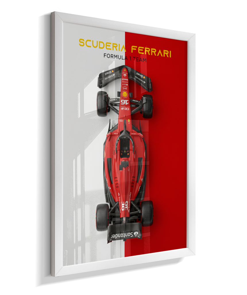 Quadro Decorativo Fórmula 1 Scuderia Ferrari F1 Dual Tone Flat-Lay
