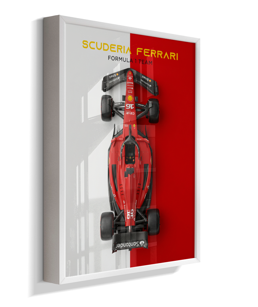 Quadro Decorativo Fórmula 1 Scuderia Ferrari F1 Dual Tone Flat-Lay