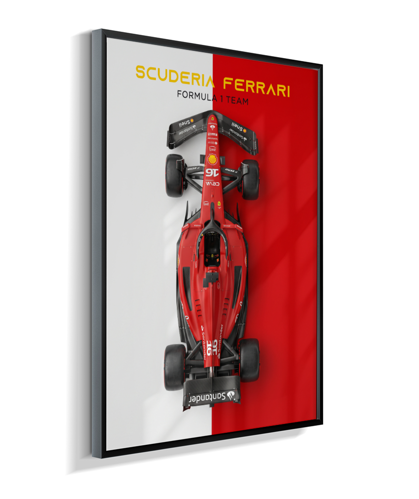 Quadro Decorativo Fórmula 1 Scuderia Ferrari F1 Dual Tone Flat-Lay
