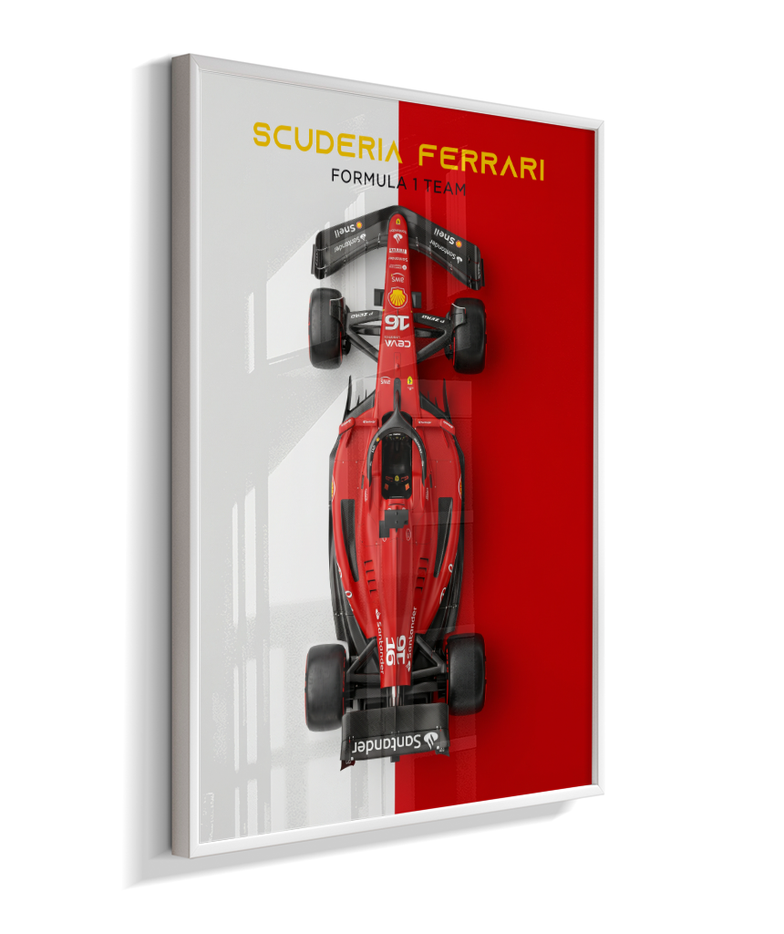Quadro Decorativo Fórmula 1 Scuderia Ferrari F1 Dual Tone Flat-Lay