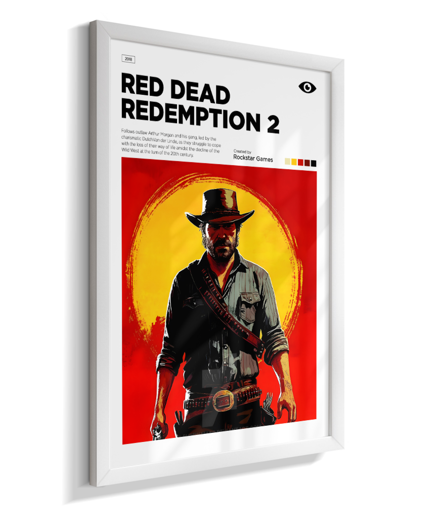 Quadro Decorativo Red Dead Redemption 2 Arthur Morgan - Poster Minimalista