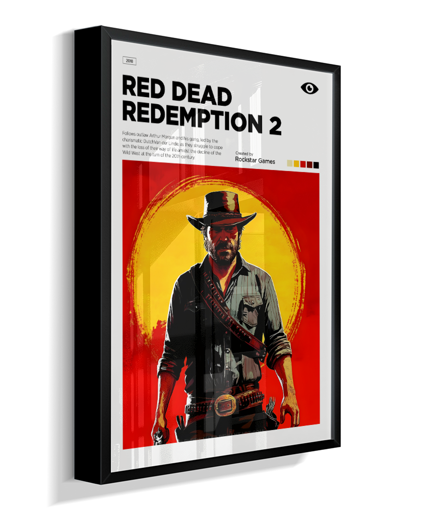 Quadro Decorativo Red Dead Redemption 2 Arthur Morgan - Poster Minimalista