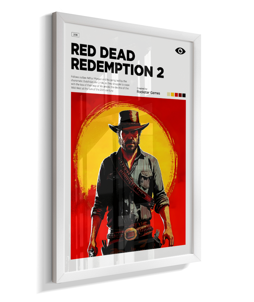 Quadro Decorativo Red Dead Redemption 2 Arthur Morgan - Poster Minimalista