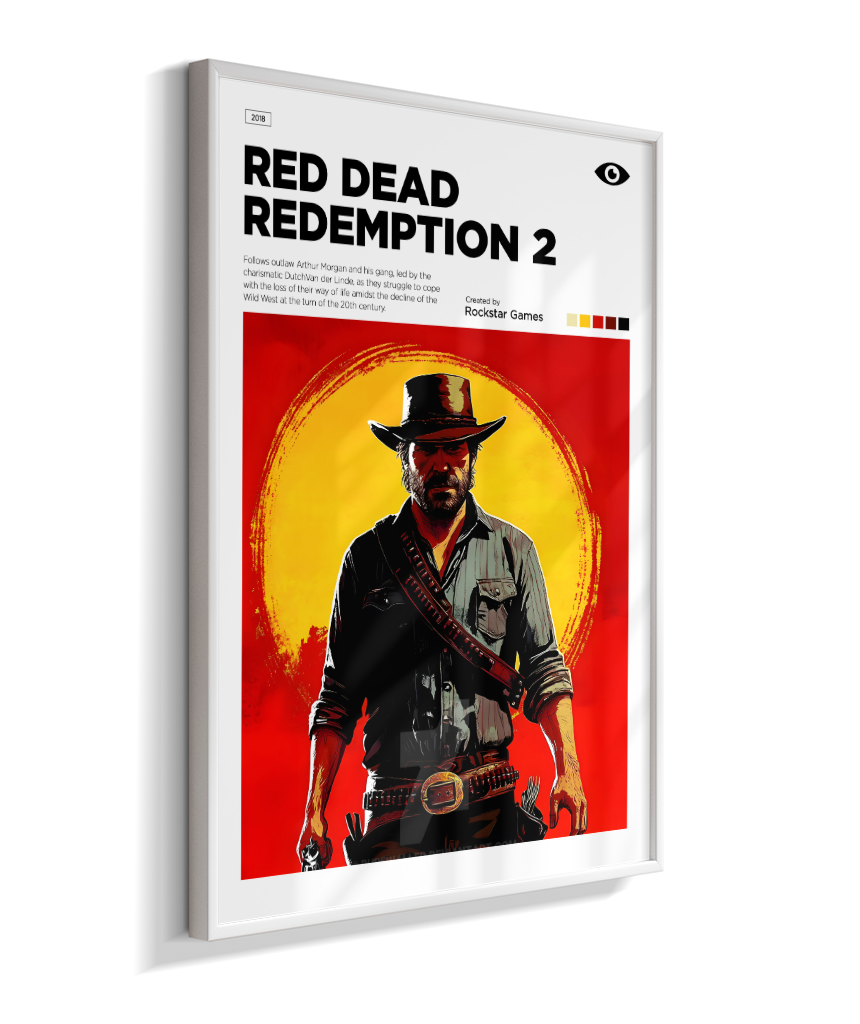 Quadro Decorativo Red Dead Redemption 2 Arthur Morgan - Poster Minimalista