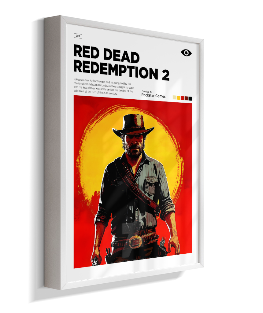 Quadro Decorativo Red Dead Redemption 2 Arthur Morgan - Poster Minimalista