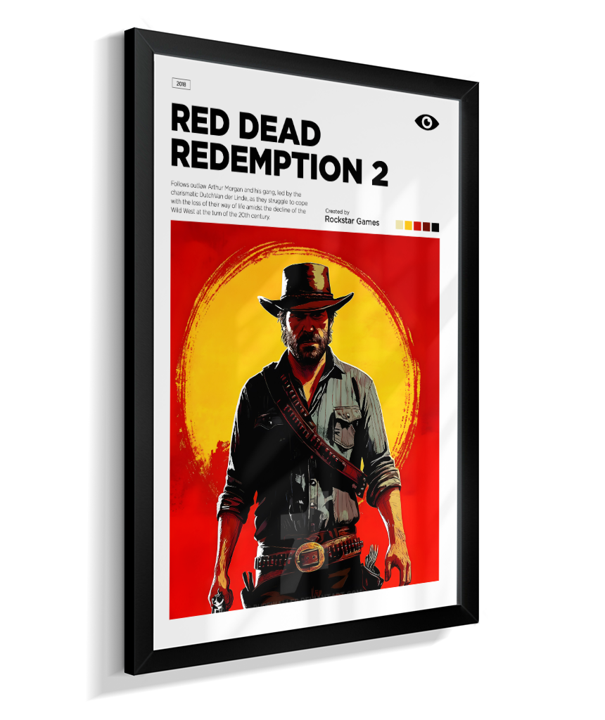 Quadro Decorativo Red Dead Redemption 2 Arthur Morgan - Poster Minimalista