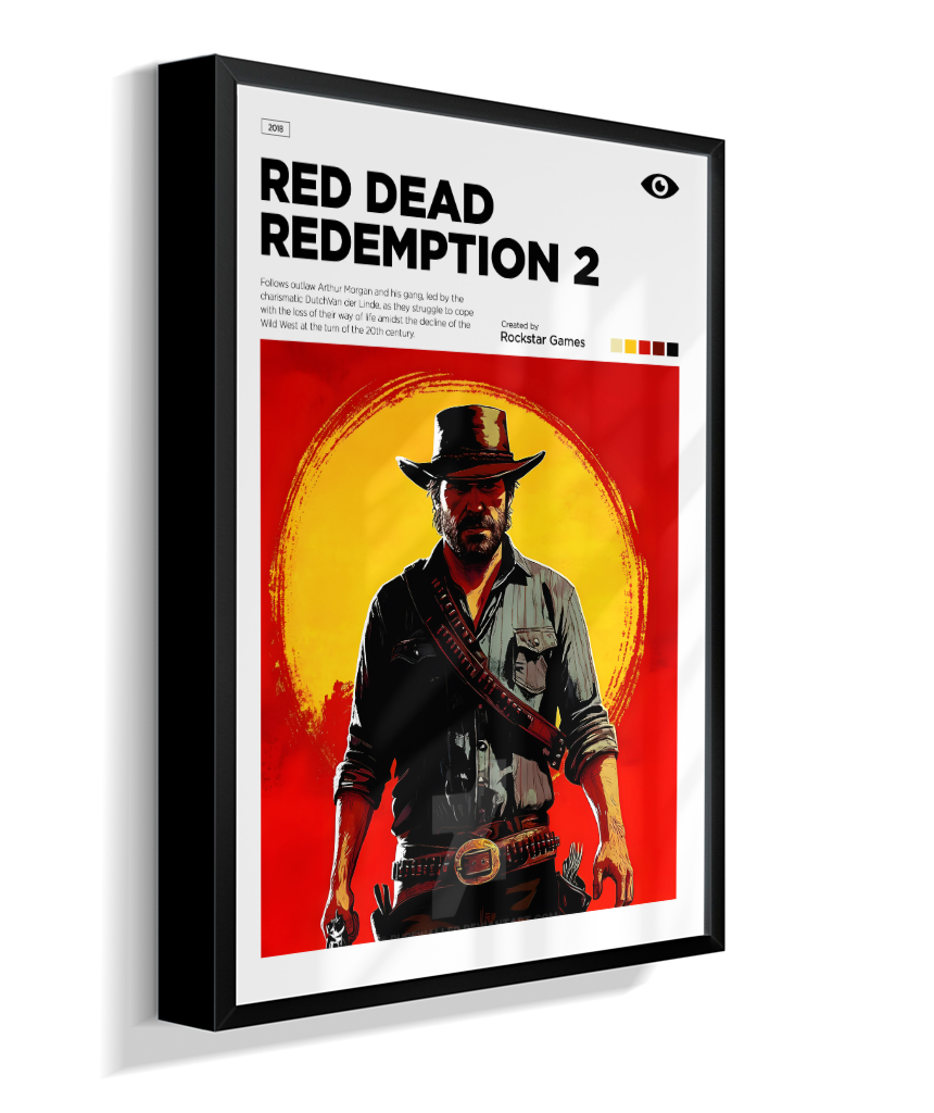 Quadro Decorativo Red Dead Redemption 2 Arthur Morgan - Poster Minimalista