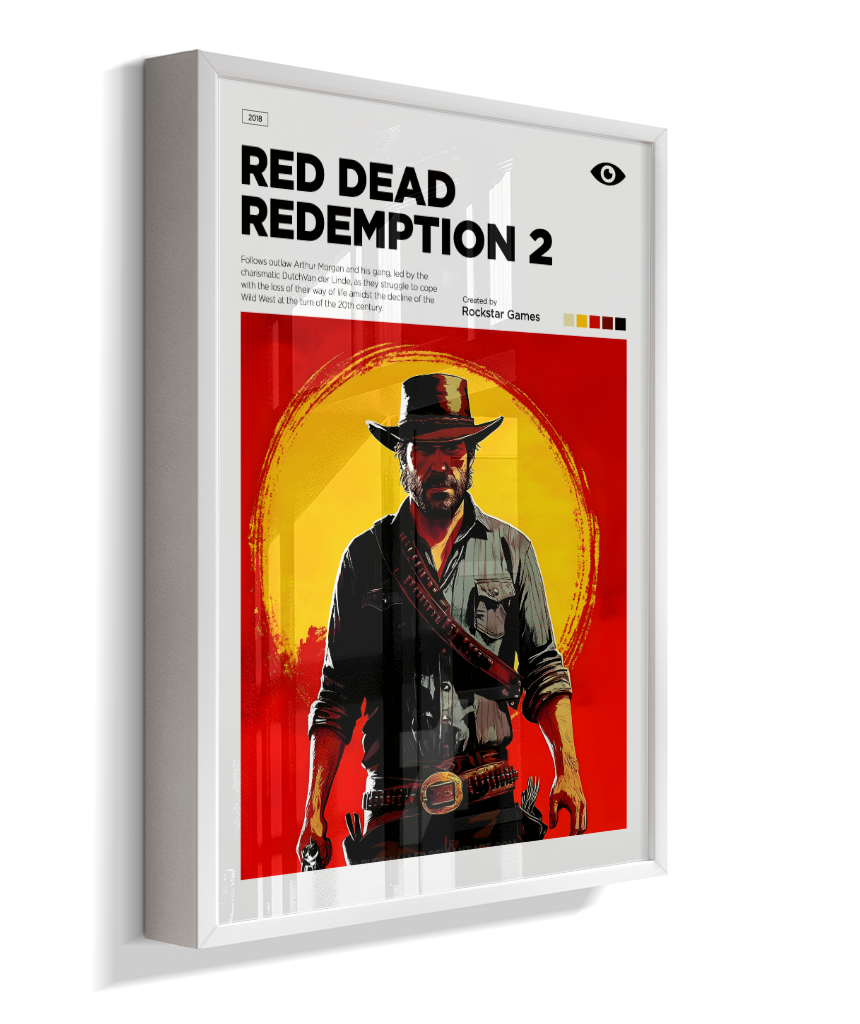 Quadro Decorativo Red Dead Redemption 2 Arthur Morgan - Poster Minimalista