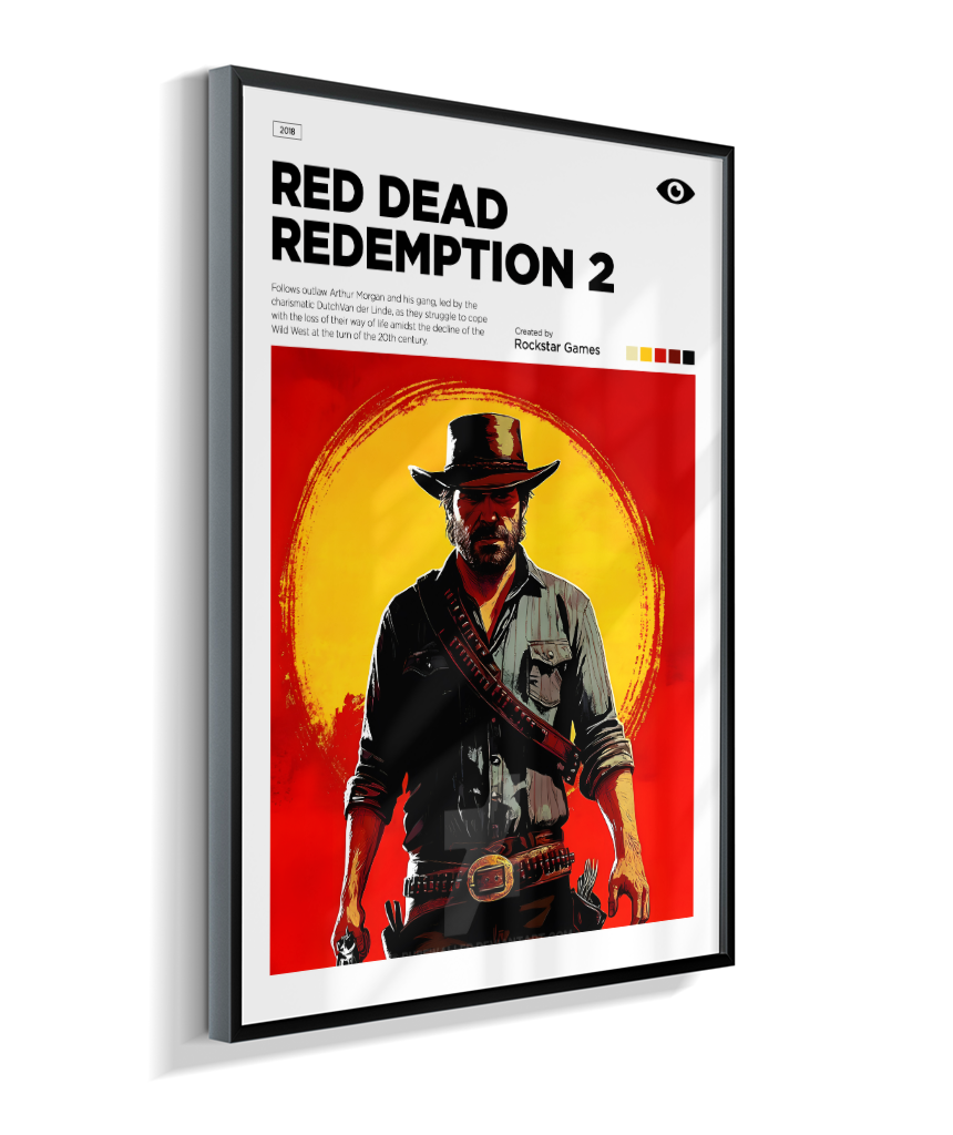 Quadro Decorativo Red Dead Redemption 2 Arthur Morgan - Poster Minimalista