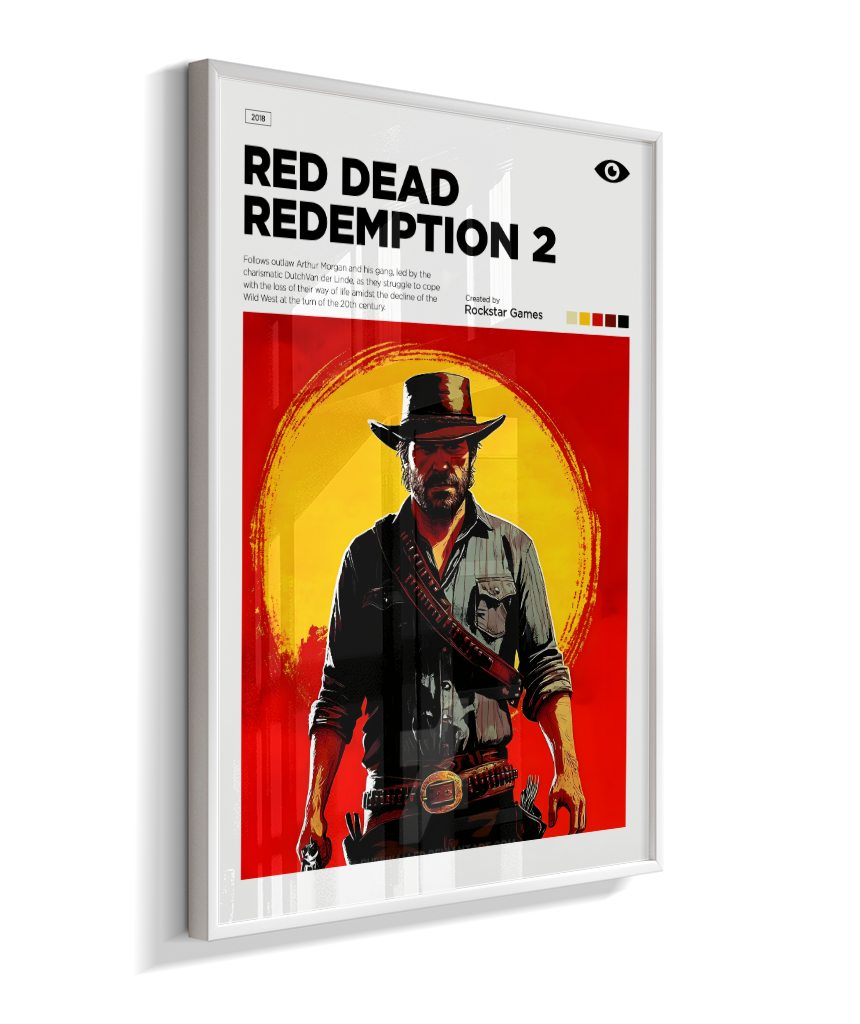 Quadro Decorativo Red Dead Redemption 2 Arthur Morgan - Poster Minimalista
