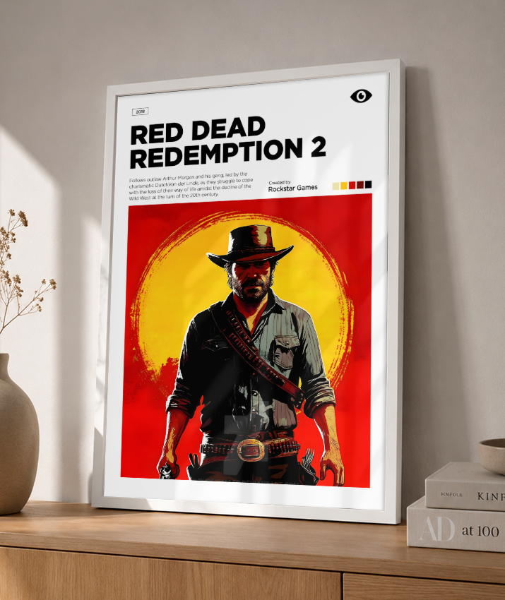 Quadro Decorativo Red Dead Redemption 2 Arthur Morgan - Poster Minimalista