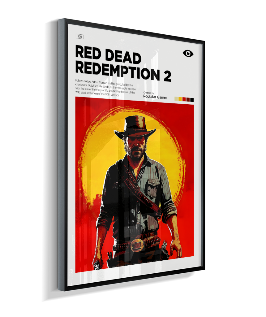 Quadro Decorativo Red Dead Redemption 2 Arthur Morgan - Poster Minimalista