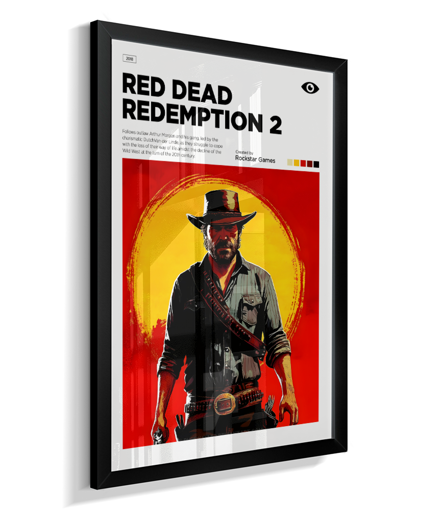 Quadro Decorativo Red Dead Redemption 2 Arthur Morgan - Poster Minimalista