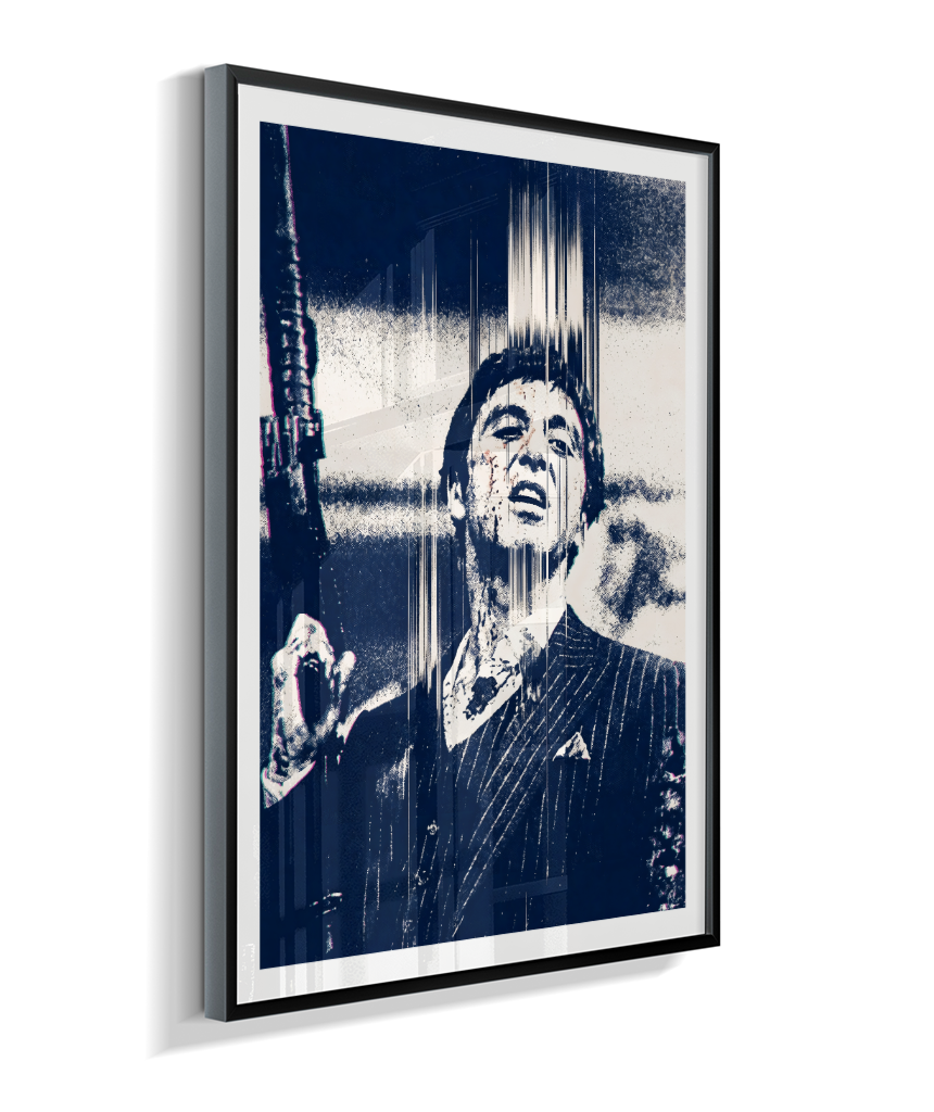 Quadro decorativo Scarface Tony Montana Glitch Art