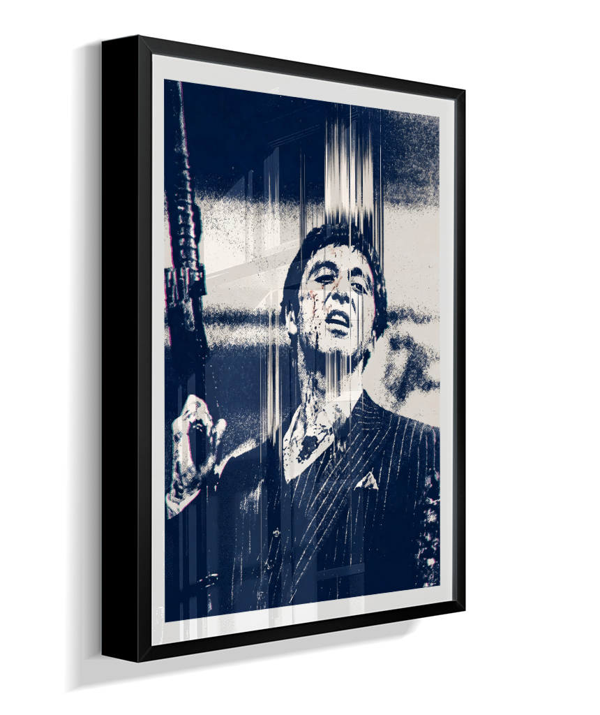 Quadro decorativo Scarface Tony Montana Glitch Art