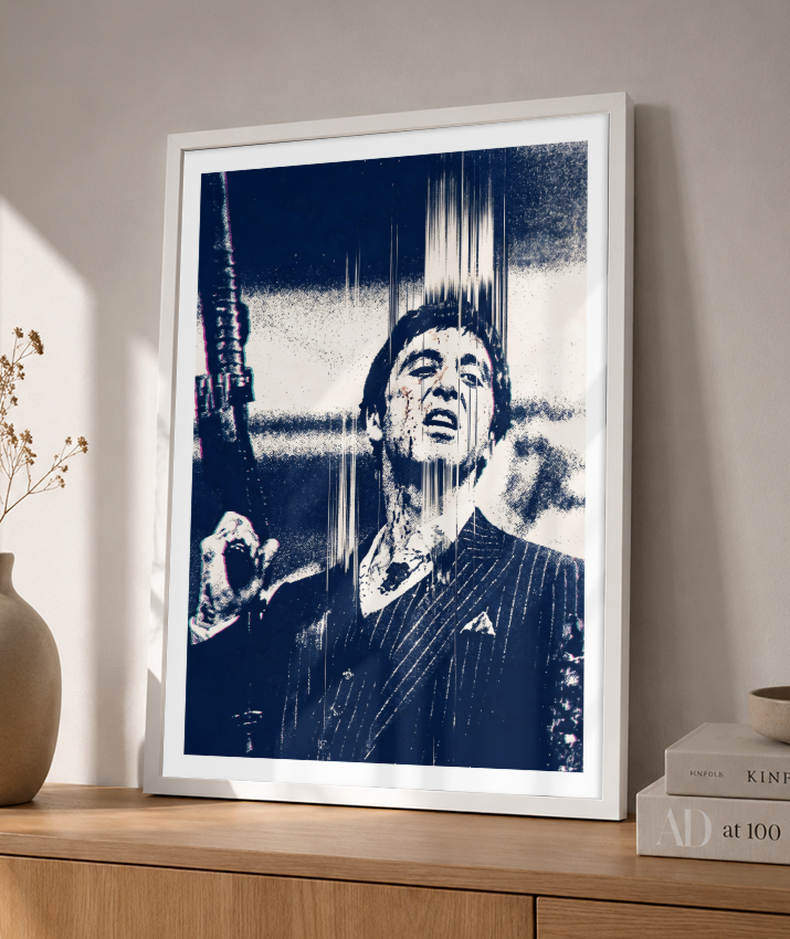 Quadro decorativo Scarface Tony Montana Glitch Art