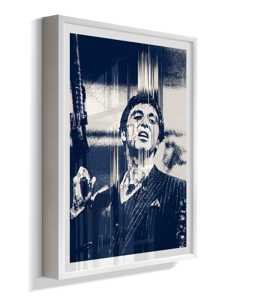 Quadro decorativo Scarface Tony Montana Glitch Art