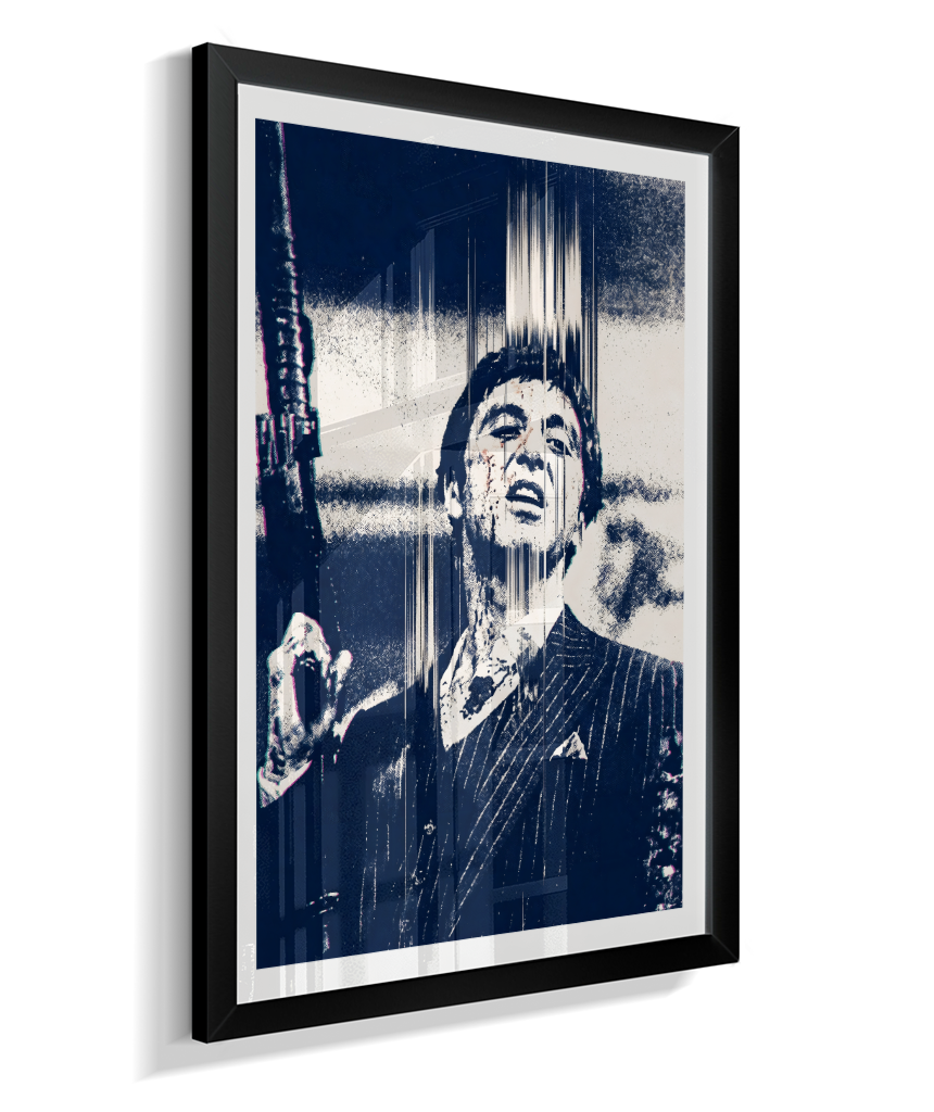 Quadro decorativo Scarface Tony Montana Glitch Art
