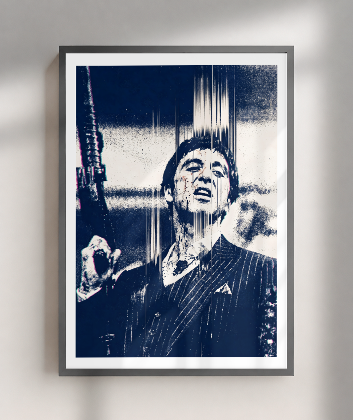 Quadro decorativo Scarface Tony Montana Glitch Art