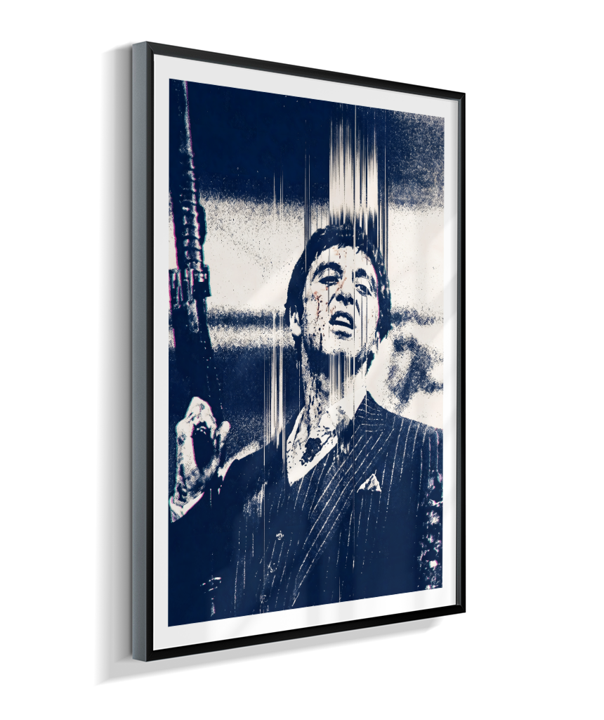 Quadro decorativo Scarface Tony Montana Glitch Art