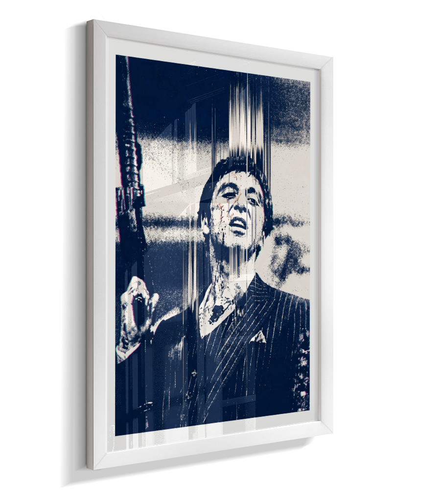 Quadro decorativo Scarface Tony Montana Glitch Art